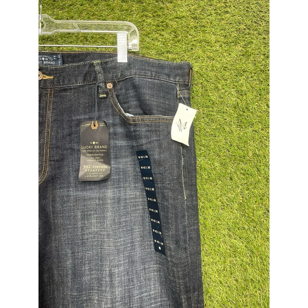 Lucky Brand Jeans Mens 42x30 361 Vintage Straight Navy Low Rise Classic Fit NWT